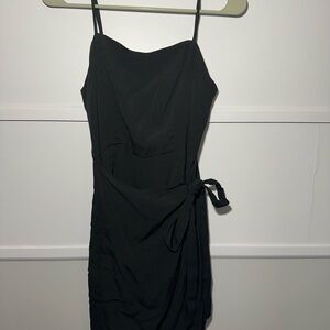 Forever 21 Black Asymmetrical Wrap Mini Dress